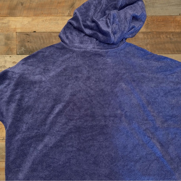 Oversized Boutique Blue & Gray HOODED Long Sleeve Top Women’s Size Medium - Picture 3 of 3